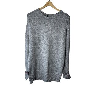 Icebreaker Merino Grey Knit Long Sleeve Crew Neck Wool Sweater Size Large